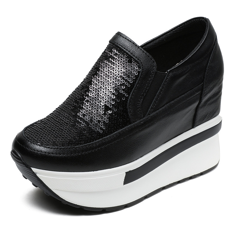 Wedge Heeled Sneaker - أحذية رياضية نسائية بكعب ويدج لامع،