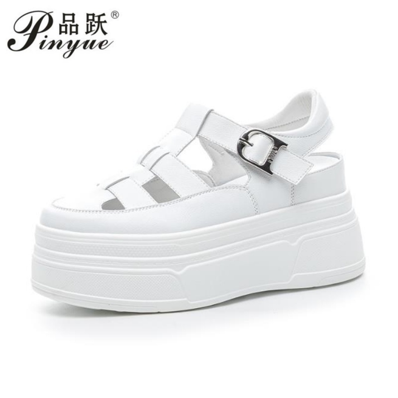 Wedge Heeled Sneaker - أحذية نسائية صيفية من الجلد الطبيعي