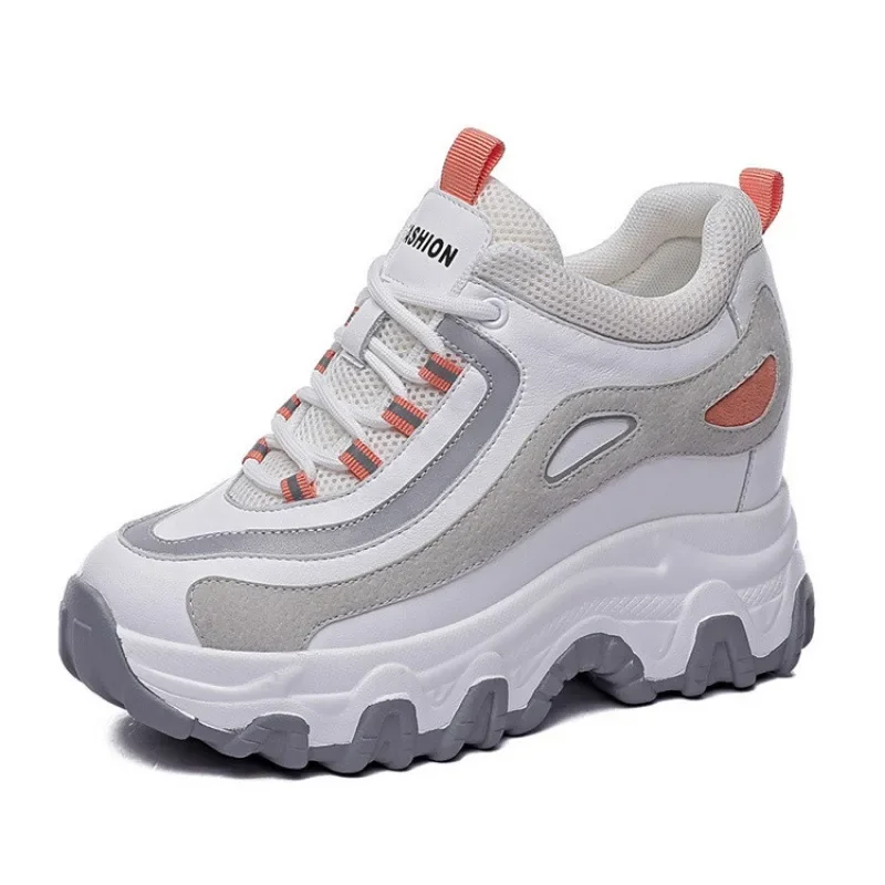 Wedge Heeled Sneaker - 9 سنتيمتر جلد طبيعي منصة إسفين