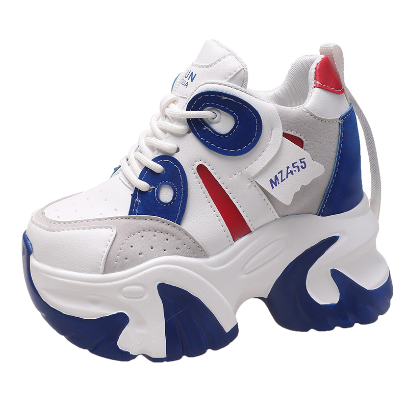 Wedge Heeled Sneaker - تنفس الجلود المشي أحذية رياضية للنساء