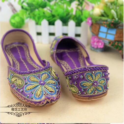 Women'S Shoes In Pakistan - أحذية نسائية باكستانية مطرزة مسطحة ربيع